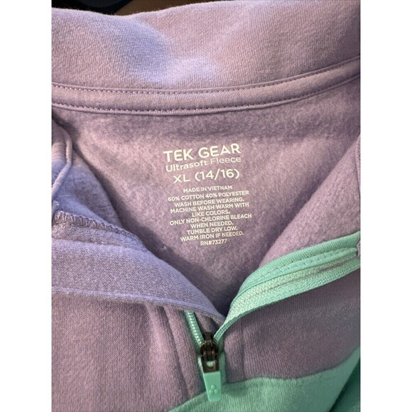 TEK GEAR Ultrasoft Fleece 1/4 Zip Sweatshirt XL 14/16 Big Kid Girls NWT - Picture 6 of 6
